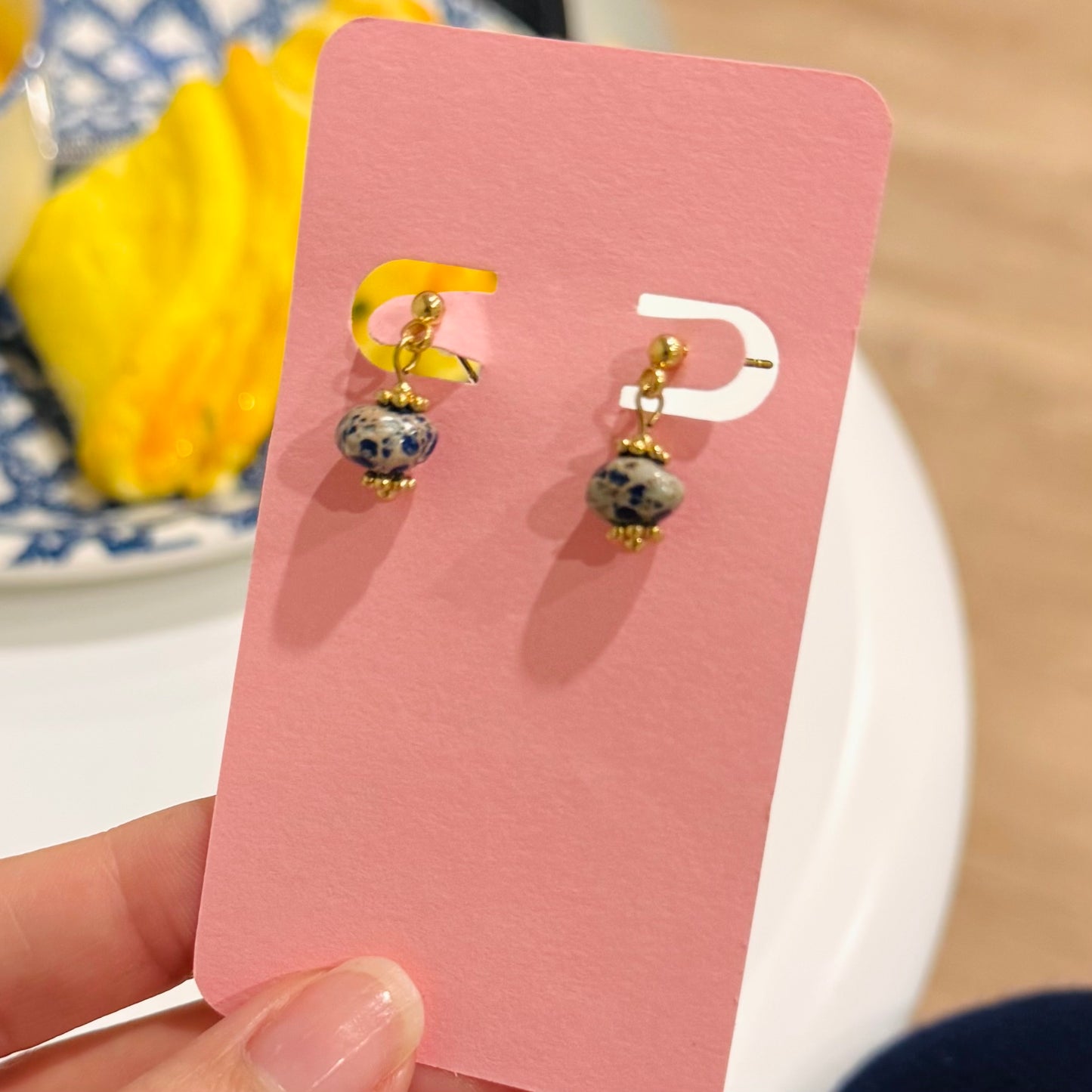 Mini Blue Speckles Earrings