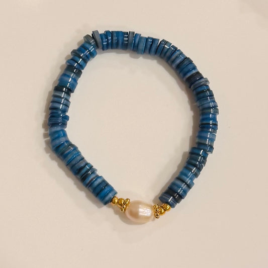 Blue Basic Stretch Bracelet