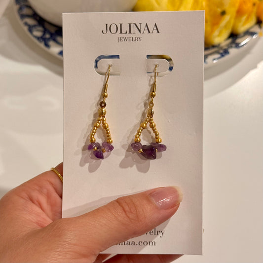 Chandelier Amethyst Earrings