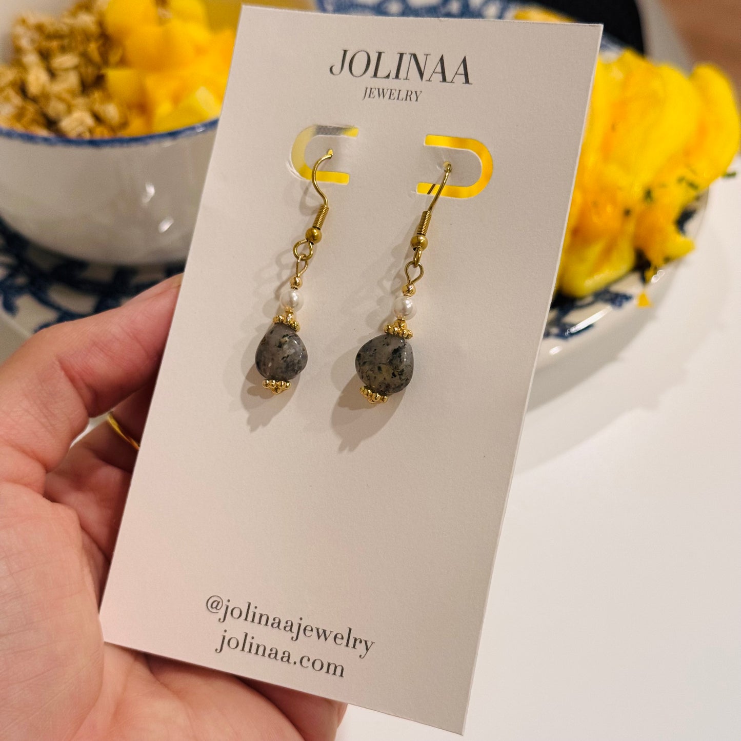 Gray Speckles Earrings
