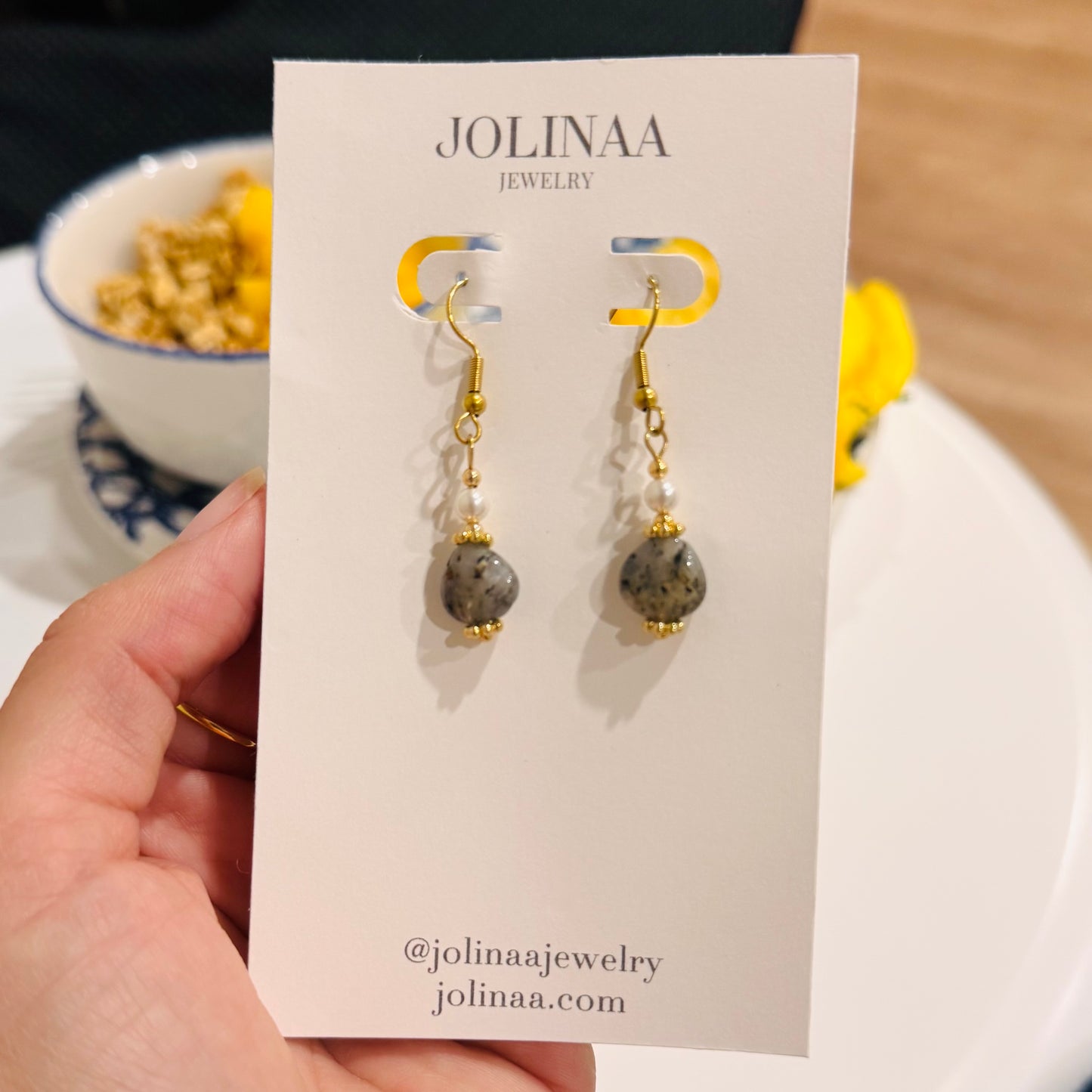 Gray Speckles Earrings
