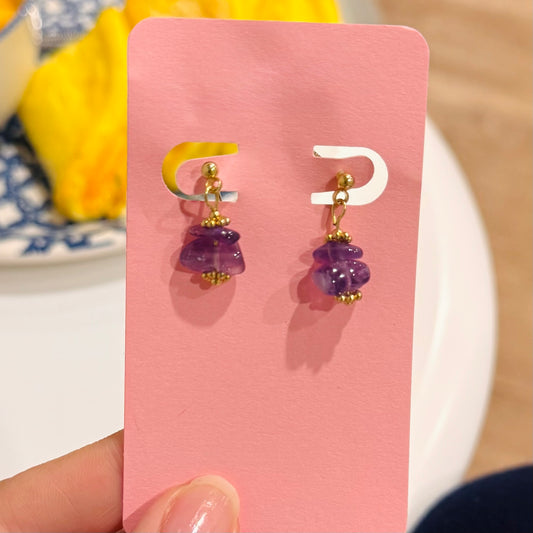 Mini Amethyst Earrings